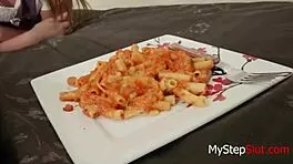 Stepbro spitroasts april olsen with her man, tight wet facial and spitting!