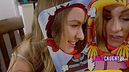 Step Sisters Give Oral Love Until Caught!