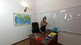 Sneaking After The Cleaning Lady In Class