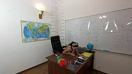 Sneaking After The Cleaning Lady In Class