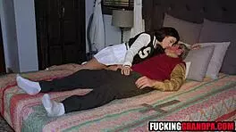 Teen Brunette with Pervy Old Step Grandpas