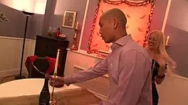 Wife Away, Hubby Gets Bent Over Shaved Pussy Lick!