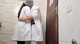 hot nurse sneaks to hospital bathroom with doctor for deepthroat action