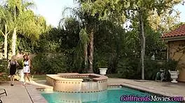 small tits teen lesbian eats pussy in heels