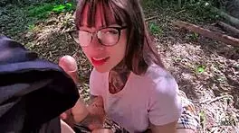 Girl Skips School Trip to Suck Teacher in Forest