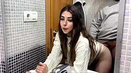 My landlord fucks me in the bathroom while my boyfriend's in the kitchen