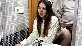 My landlord fucks me in the bathroom while my boyfriend's in the kitchen