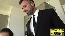 Submissive teen takes a rough doggystyle anal and swallows the load