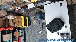 Naughty Shoplifter Caught in Petite Blonde Act