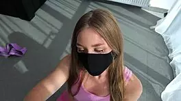 Workout Turns Wild with Cum on Blonde's Torn Leggings