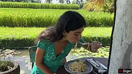 I got a facial blowjob in the kitchen, then cumwalked in public cafe with sperm on my face, swallowin sloppy spit