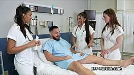 naughty doctors feasting on patient's big dick at hospital party