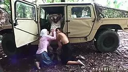 petite arab teen babe endures hardcore penis pounding in army uniform