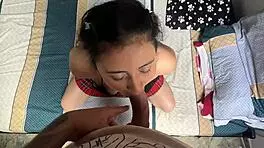 Latina Teen Sucks Huge Cock and Swallows