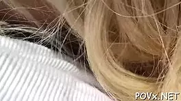 Shaved pussy gets intense pounding from erected cock