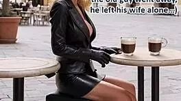 Yo, check this cougar in leather getting bent over! Chapter 1 of my wild AI-illustrated dream! 🔥