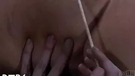 stripping in a petite 18+ metallic cage, oops, almost fell