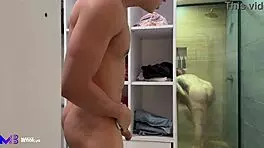 Dude, spied on my big ass stepsis Khloe in shower, then banged hard!