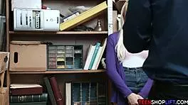Big ass teen 18+ caught stealing in the shop, now in trouble.