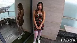 Teen Colombian Camila Palmer Cums On Huge White Cock