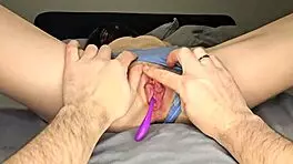 step sister loves toy in bedroom
