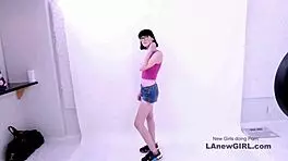 Stunning brunette teen seduced by producer at casting! Wow!