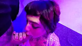 Cute Alt Teen Feels Lucky Guy's Passion, Mouth Filled With Cum