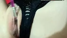 watching porn, playing with tight pussy alone