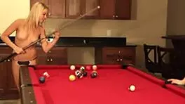 i'm a cute baby lesbian showin my natural tits while playin billiard