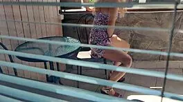 Hidden cam catches balcony cum on ass in 4K.