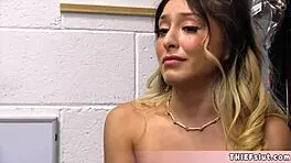 Pretty Blonde Shoplifter Seduces Mall Cop