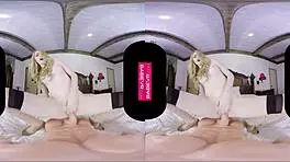 ivy jones tantalizes with her big tits while playing deep in her pussy with a dildo in vr.