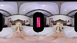 ivy jones tantalizes with her big tits while playing deep in her pussy with a dildo in vr.