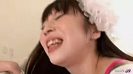 Cute Japanese Teen 18+ in Swimsuit Seduces for Double Creampie MMF Threesome!