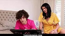 Hey, wanna see hot stepmom Sienna Rae take both stepsons' cocks?