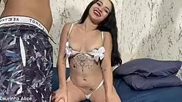 Naughty Teen Bangs Her Young Cousin and Swallows Every Drop!