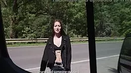 wet mina hitch-hiking for rough 6on1 anal action