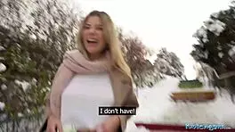 Public Agent picks up cute blonde for outdoor POV blowjob and hardcore sex in secret spot with big dick