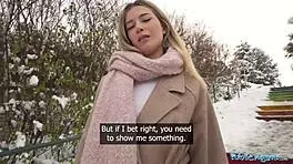 Public Agent picks up cute blonde for outdoor POV blowjob and hardcore sex in secret spot with big dick
