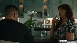 Christian milf Syren Demer dominates god-fearing guy with blowjob and deepthroat