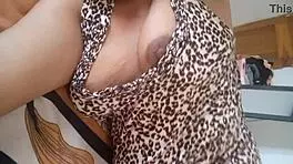 My stepmother masturbates with exciting movements, making her vagina creamy