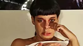 Watch TEEN goth girl SNEEZE huge snot in POV humiliation