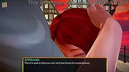 My new family plays a game with the redhead teen.