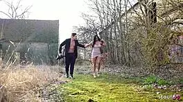 Maria gets tricked into outdoor sex in Berlin.