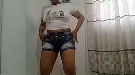 my mexican step daughter dances sexy getting naked, her pussy looks wet and squirting