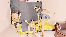 Tall Step Sister Squirts During Anal Missionary Sex In FFM Threesome Cumshot