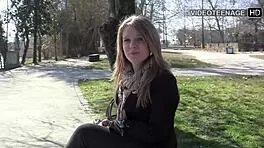 Blonde Teen Jess Tries First Porn Casting in Lingerie