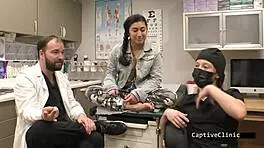 Jasmine Rose feels the intense interrogation in latex and handcuffs backstage.