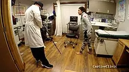 Jasmine Rose feels the intense interrogation in latex and handcuffs backstage.