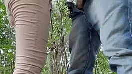 Weekend fucking brunette latina neighbor in forest outdoors!